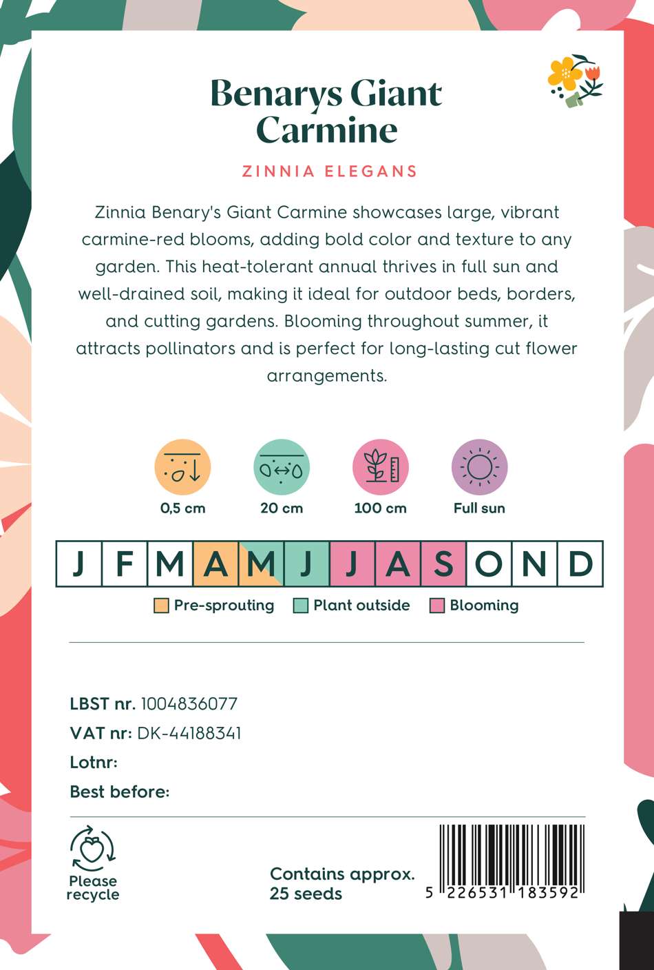 Zinnia 'Benary's Giant Carmine' (frö)